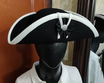 Handmade Tricorn Pirate Hat: Napoleonic Cosplay Costume