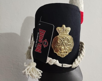 Napoleonic British Scots Guard Shako Hat: Wool & Leather Reproduction