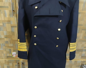 Civil War US Navy Admiral Frock Coat: Double Breasted Wool Officer Jacket
