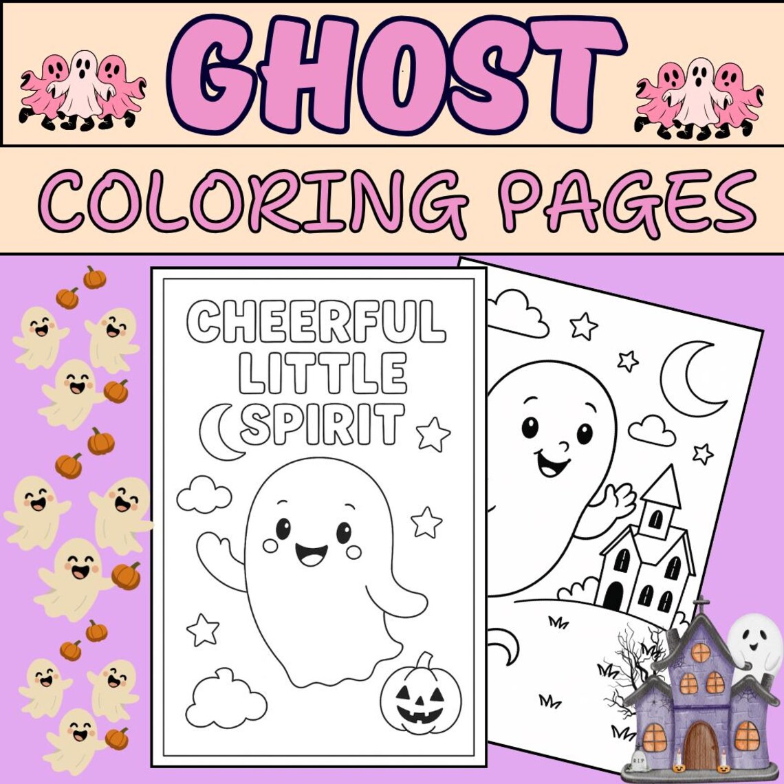 Friendly Ghost Coloring Page | A4 Size | Cute Halloween Printable ...