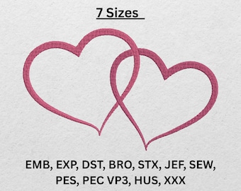 Interlocking Hearts Embroidery Design