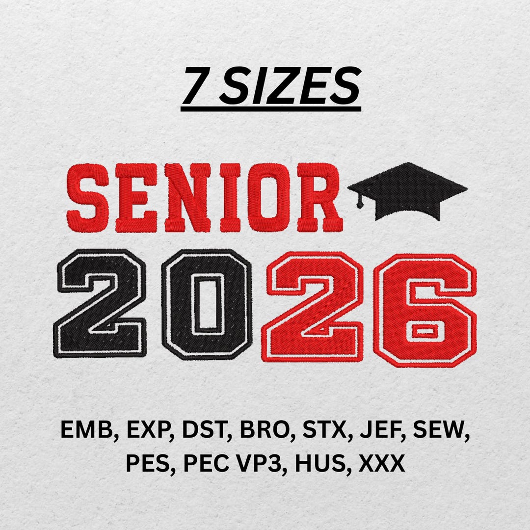 Senior 2026 Embroidery Design - Etsy