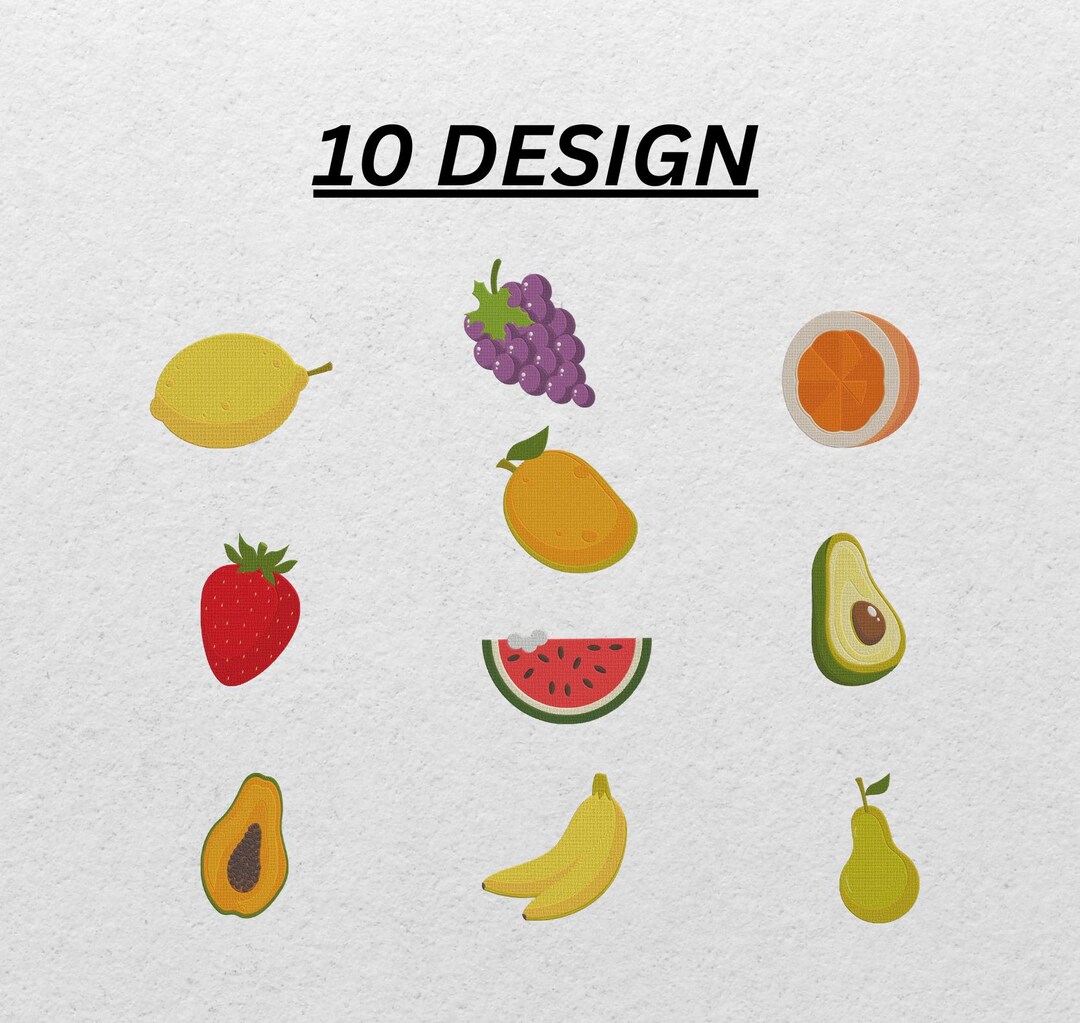 Fruit Embroidery Designs - Etsy