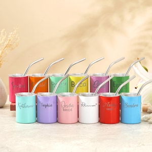 Mini vaso personalizado, regalo para dama de honor, vaso de chupito, vaso personalizado para fiesta, regalo de boda, despedida de soltera, regalo para grupo de chicas
