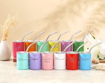 Personalized Mini Tumbler, Bridesmaid Gift, Mini Shot Cup, Personalized Party Tumbler, Wedding Gift,Bachelorette Party Girls Trip Group Gift