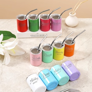 Personalized Engraved Mini Tumbler Shot Glass, Custom Stainless Steel Shot Glass, Personalized Party Favor, Bachelorette, Girls Trip