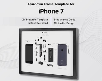 Iphone 7 Teardown Art - wanddecoratie - muurkunst - digitale kunst - ingelijste kunst - Gameboy cadeau voor hem - iPod-klassieker - vintage, iphoneposter