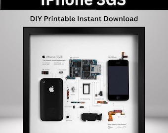 額装されたiPhone 3Gs分解写真：テクノロジー愛好家のウォールアート
