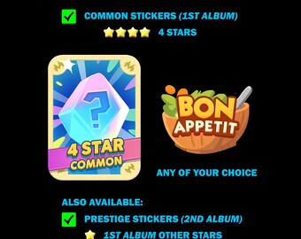 All Common 4 STAR Stickers Available - Mono_poly_Go Summer Escape Album - CHEAPEST RUSH Fast Delivery - 1 Piece/Order