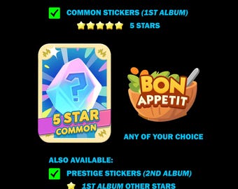 All Common 5 STAR Stickers Available - Mono_poly_Go Summer Escape Album - CHEAPEST RUSH Fast Delivery - 1 Piece/Order