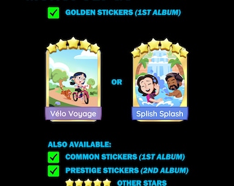 Golden Blitz Stickers Available - Mono_poly_Go Summer Escape - Vélo Voyage | Splish Splash - CHEAPEST RUSH Fast Delivery - 1 Piece/Order