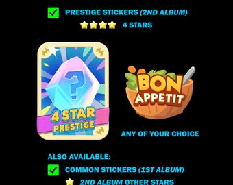 All Prestige 4 STAR Stickers Available - Mono_poly_Go Summer Escape Album - CHEAPEST RUSH Fast Delivery - 1 Piece/Order