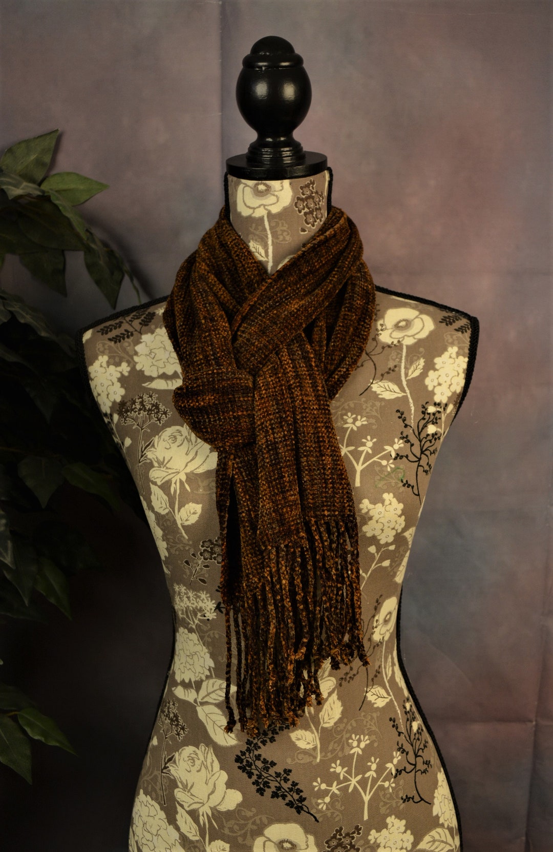 Handwoven Rayon Chenille Scarf Etsy