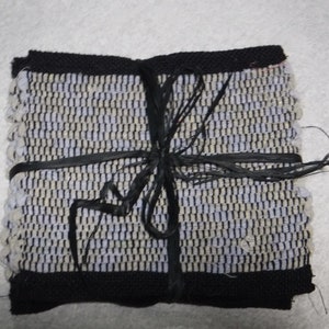 Set of 4 Handwoven Rag Rug Coasters