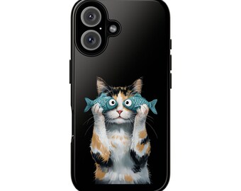 Funny Cat Phone Case, Cute Animal Cover, Gift for Cat Lovers, Birthday Present, Quirky Swag