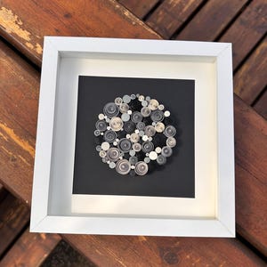 Balance in Black & White – Framed Abstract Paper Quilling