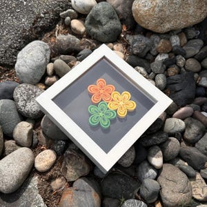 Handmade Paper Quilling Wall Art – Floral Shadow Box Decor