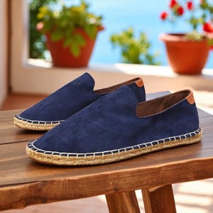Mens Suede Espadrilles Loafers - Etsy display picture 2