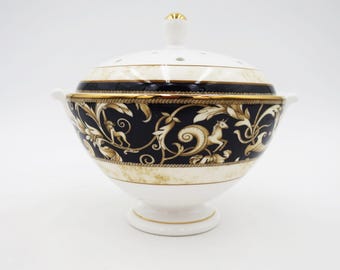 Wedgwood Cornucopia Potpourri Bowl Bone China 22K Gold Rim