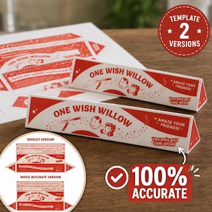One Wish Willow Cracker Template PDF | Movie Accurate & Default Versions | Printable DIY Wish Box | Instant Download | A4 and US Letter