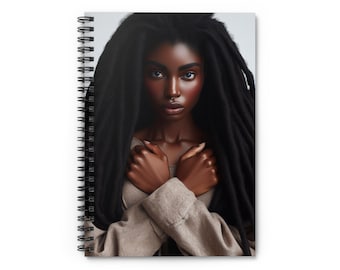 Quaderno a spirale / diario a righe con ritratto di dreadlock afro