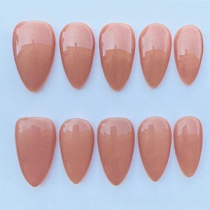 Shimmery Beige Press On Nails