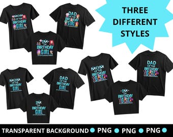 Kpop Demon Hunters Birthday Girl Shirt PNG | Family Birthday Girl Bundle | Mom Dad Sister Brother Squad | 3 Styles