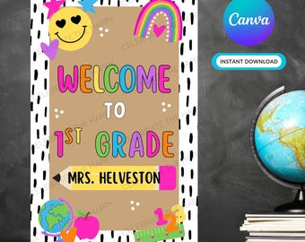 Instant Digital Download | Canva Template | Multiple Variations | Classroom Door Sign | Back to School Printable | Banner Template