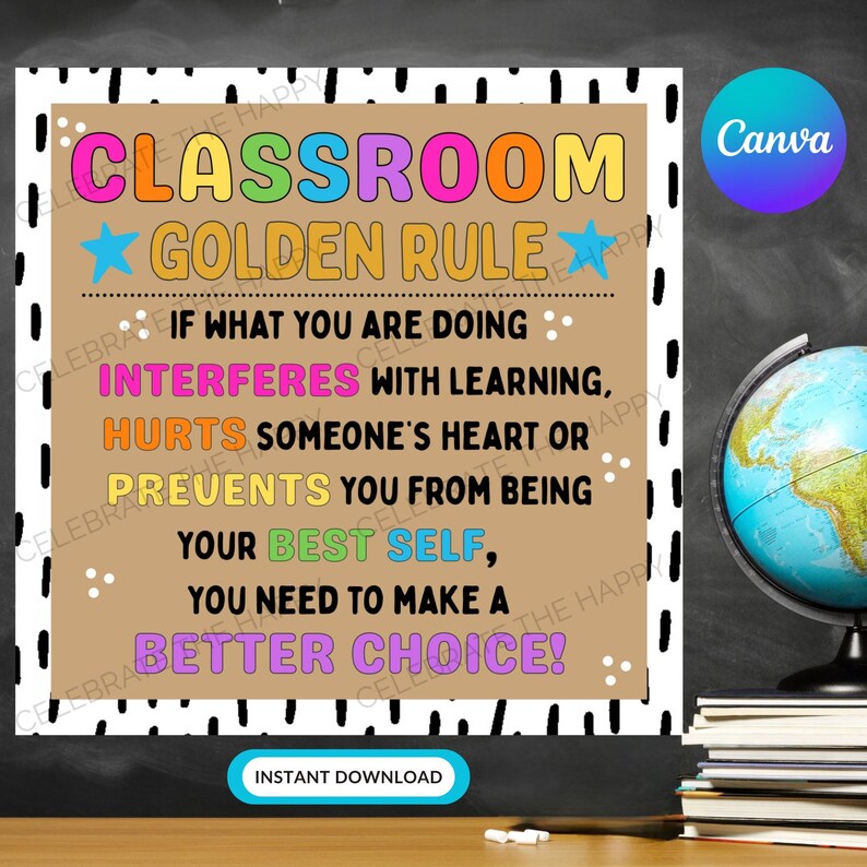 Instant Digital Download | Canva Template | Square Banner | Classroom ...