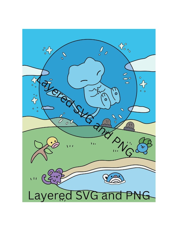 Bubble Mew Layered Svg and Png - Etsy