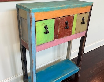 Solid Wood Console Table with Drawers | Rustic Entryway Sofa Table | Handmade Mexican Furniture
