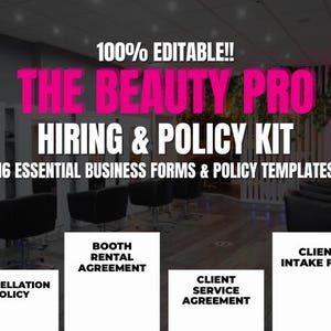 Beauty Professional Salon Forms & Policies Kit - Lash tech, Esthetician, Booth Renter, Client Intake, Cancellation Policy