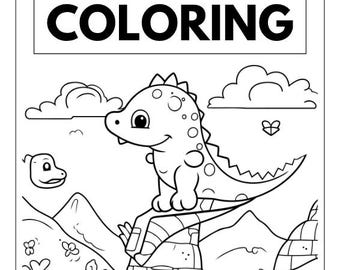 Dinosaurier Malvorlagen für Kinder | Ausmalbilder Dinosaurier | Vorschulaktivität | Sofort Download