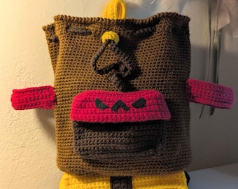 Peak Gamer Backpack Handmade Crochet