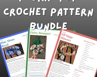Floral Patterns Blue Moon Weed Daisy Elf Mage PDF Crochet Pattern