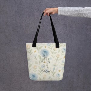 Katholische Einkaufstasche | All-Over Print Einkaufstasche Marian Tragetasche | Jungfrau Maria Geschenk | Blumenmuster-Einkaufstasche | Katholische Geschenke