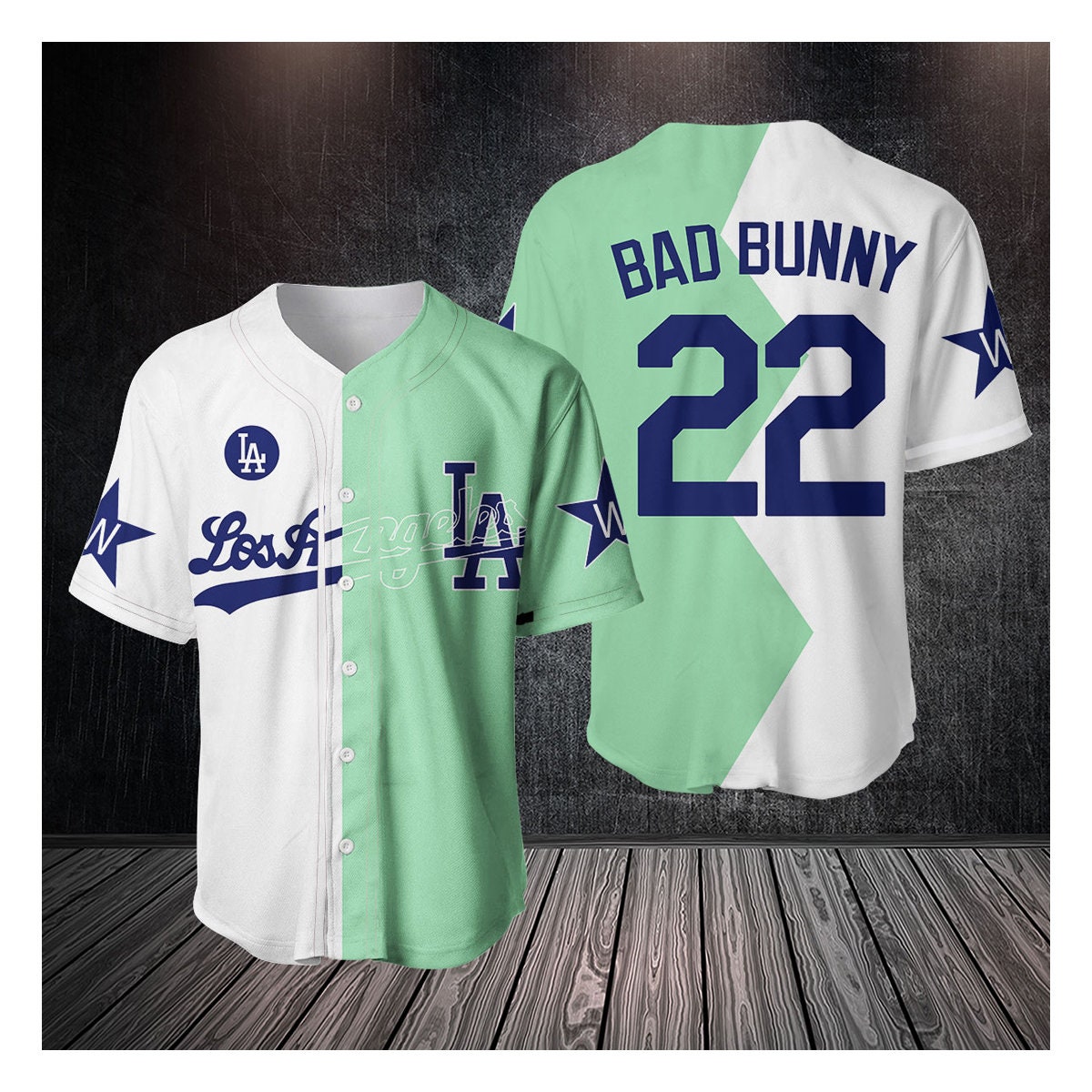 Bad Bunny Dodgers Shirt LA Baseball Jersey Tee - Best Seller Shirts Design  In Usa