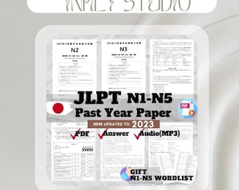 C01 JP 2024 JLPT Past Paper Test Paper N1-N5 ｜Japanese Language Proficiency Test｜Include Audio & Answers｜N1N2N3N4N5｜PDF