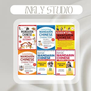 May include: A selection of Mandarin Chinese learning books. Titles include "Mandarin Chinese Picture Dictionary", "Learning Mandarin Chinese Characters", and "Essential Mandarin Chinese Phrasebook & Dictionary". The books have colourful covers.