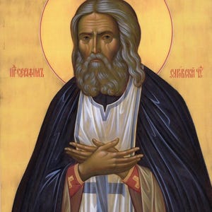 Mounted Handmade Icon | St. Seraphim of Sarov