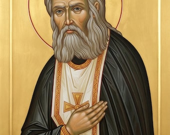 Mounted Handmade Icon | St. Seraphim of Sarov
