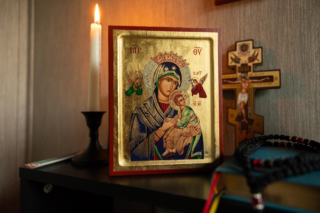 Hand-painted Serigraph | Theotokos Icon | Our Lady of Perpetual Help ...