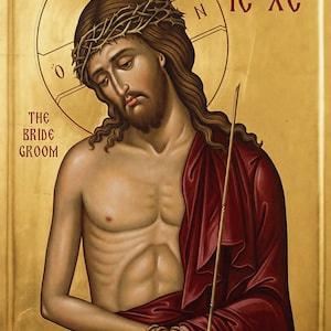 Icona montata fatta a mano / Cristo Sposo