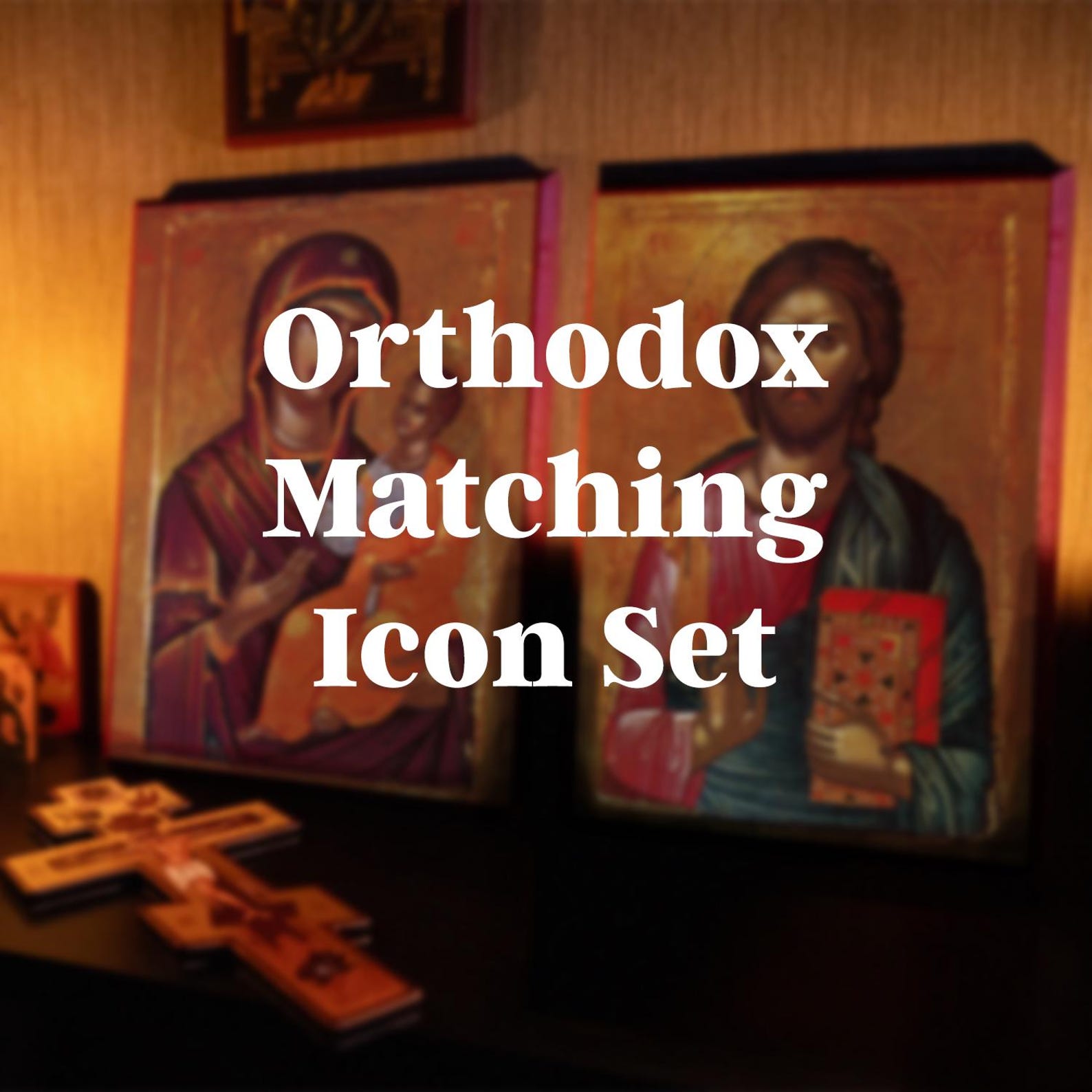 Handmade Mounted Icon | Matching Icon Set | Christ and Theotokos - Etsy