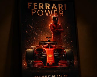 Ferrari F1 Racing Poster – Cinematic Motorsport Art (Digital Download)