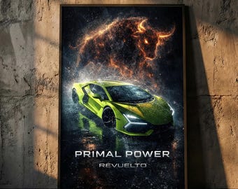 Lamborghini Revuelto - Primal Power Epic Supercar Wall Art Poster Luxury Automotive Digital
