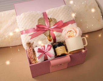 Regalo para enviar sol, caja de regalo cálida y acogedora, regalo para enviar un abrazo con manta, canasta de regalo de condolencias, abrazo en una caja, gracias por ayudarme a crecer