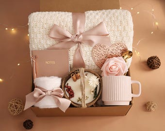Hug In A Box, Hygee Gift Box, Thinking Of You Box, Cozy Care Package, Self Care Basket, Blanket Gift Box, Encouragement Gift, Mom Gift Set