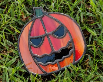 Digital Stained Glass Pattern - Halloween Pumpkin • Resale Friendly