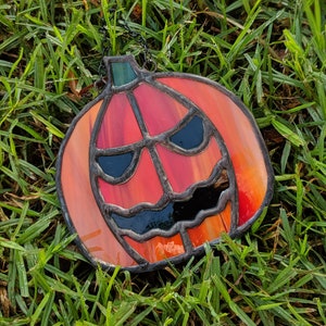 Digitales Glasmalerei-Muster - Halloween-Kürbis • Wiederverkaufsfreundlich